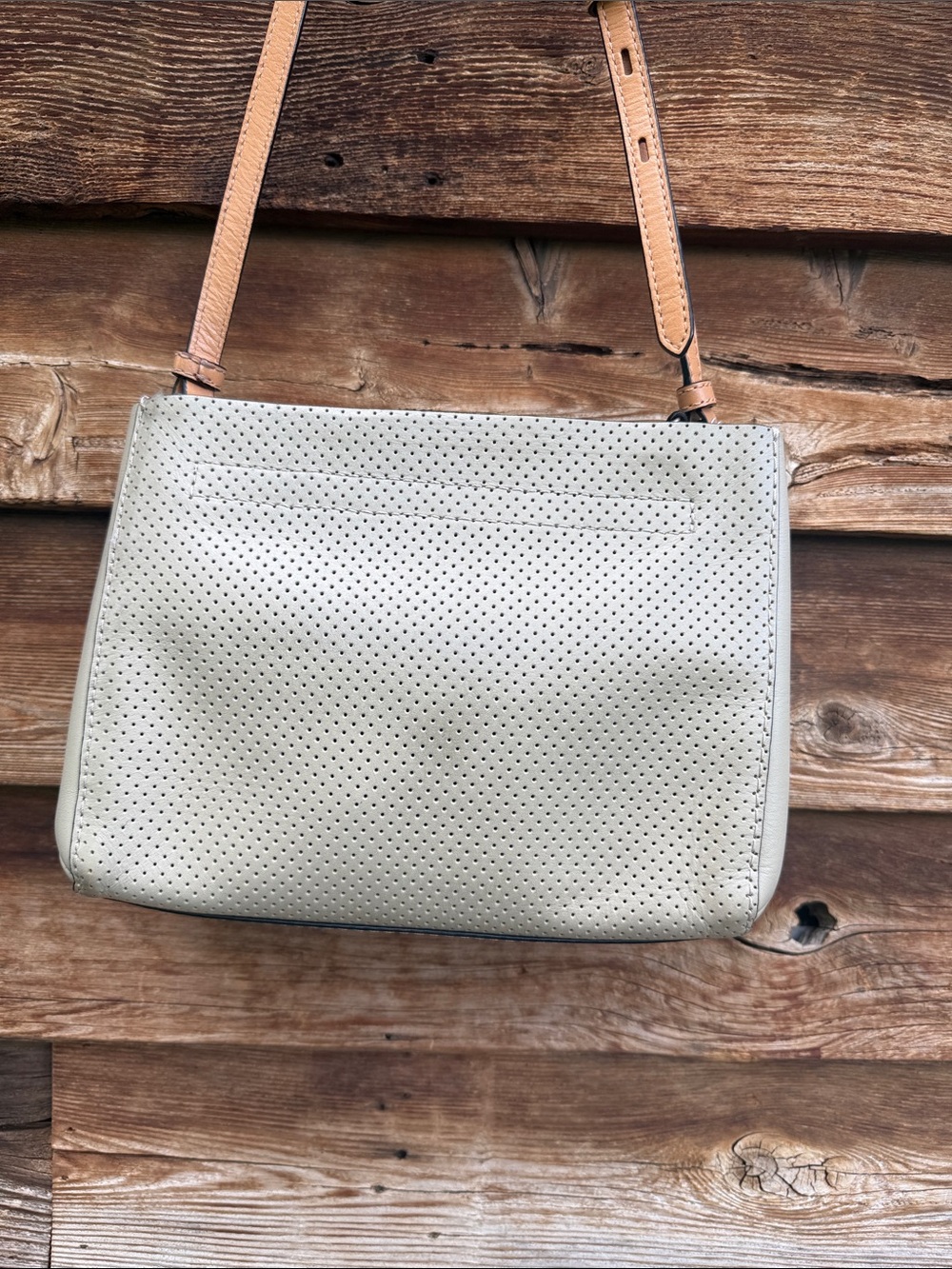 rag & bone Perforated Leather Crossbody in Light Taupe and Tan Trim - Picture 4 of 7